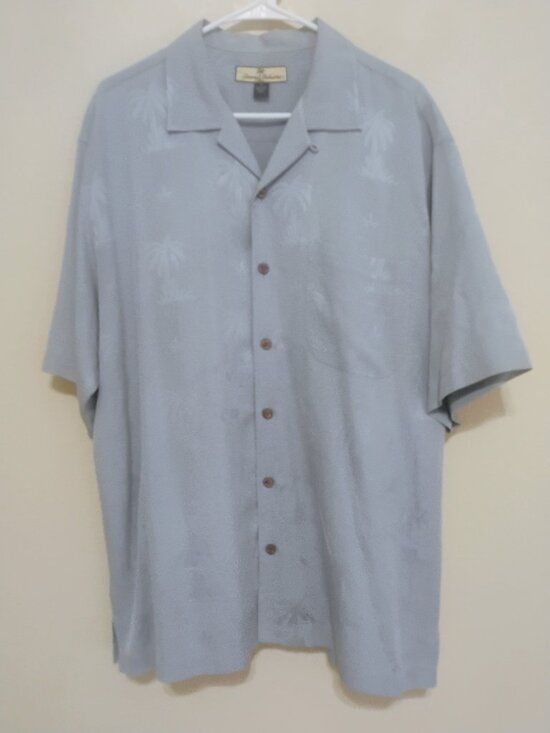 Tommy Bahama Other - Tommy Bahama Men’s M Blue Silk Palm Tree Hawaiian Camp Shirt